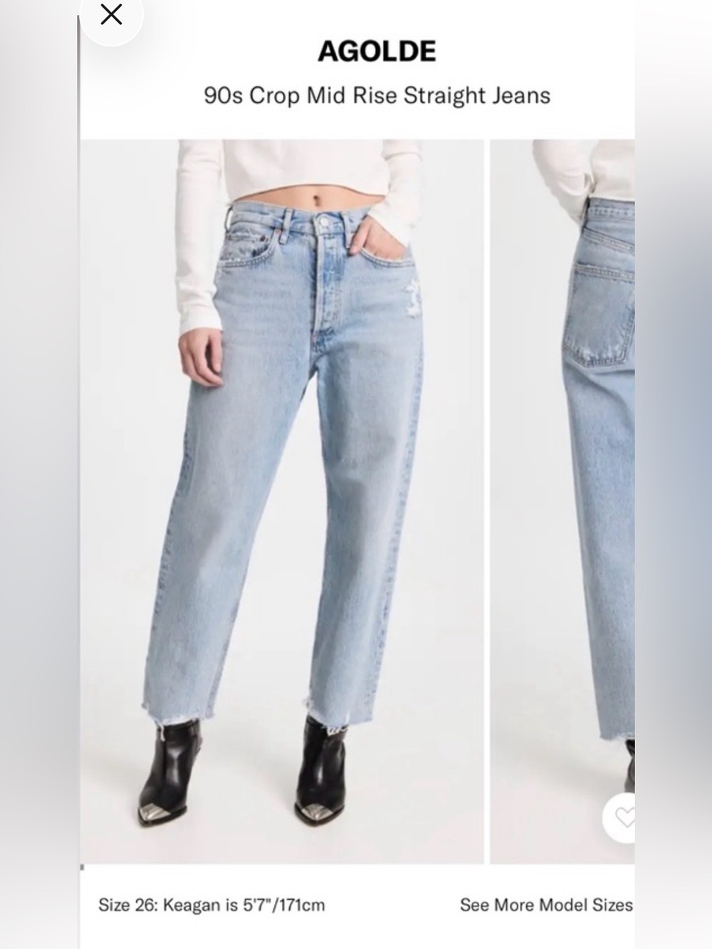 Agolde 90s crop jeans